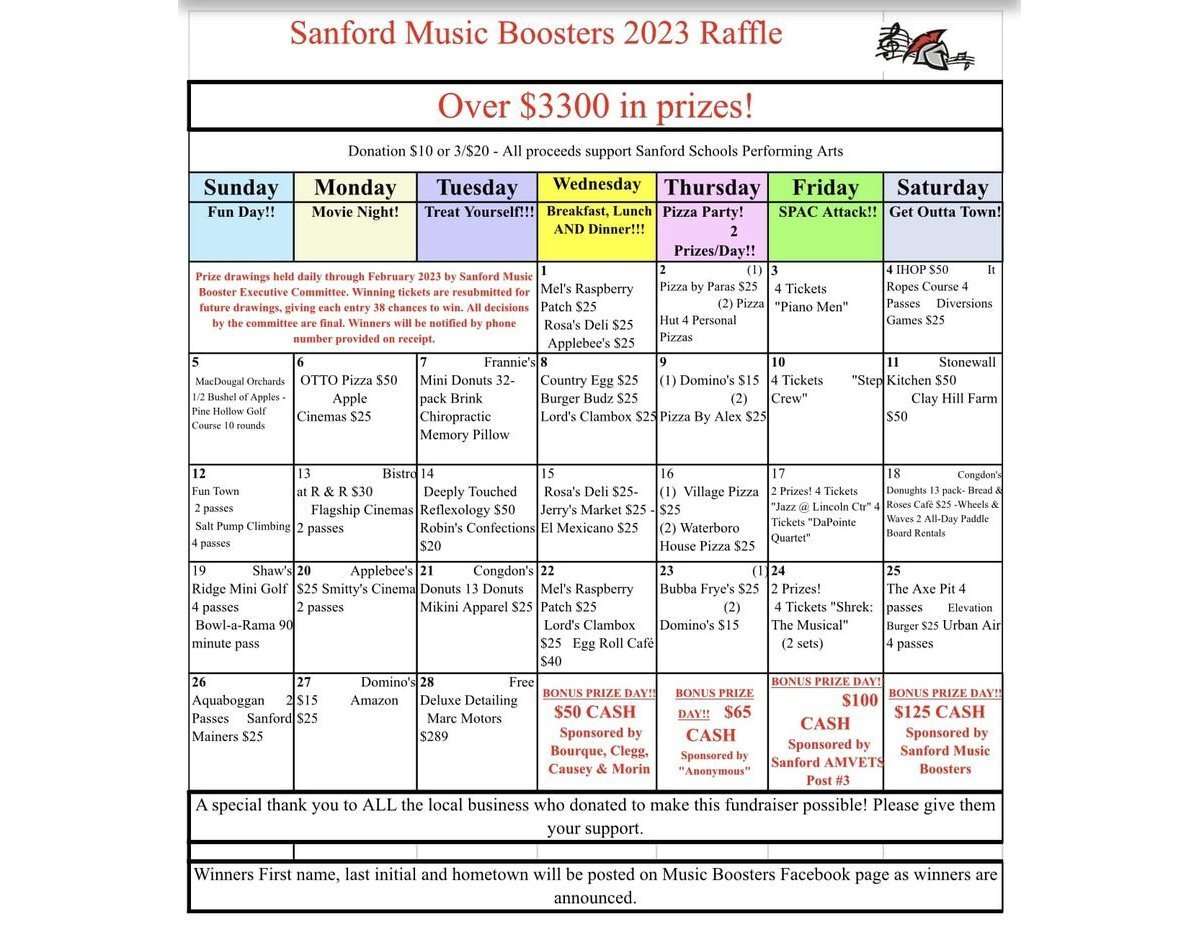 Win Big in the Music Boosters 2023 Raffle