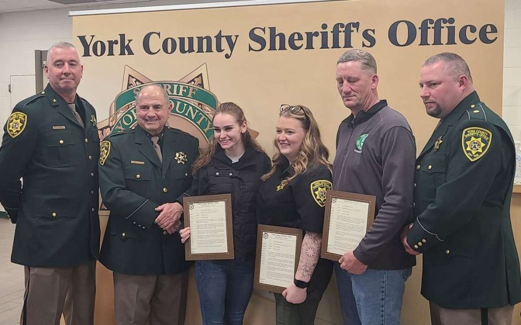 Chief Deputy Jeremy Forbes, Sheriff William King, Officer Gabriella Carpenter, Officer Faith Blanchette, Corporal Donovan Cram
and Major Nathan Thayer