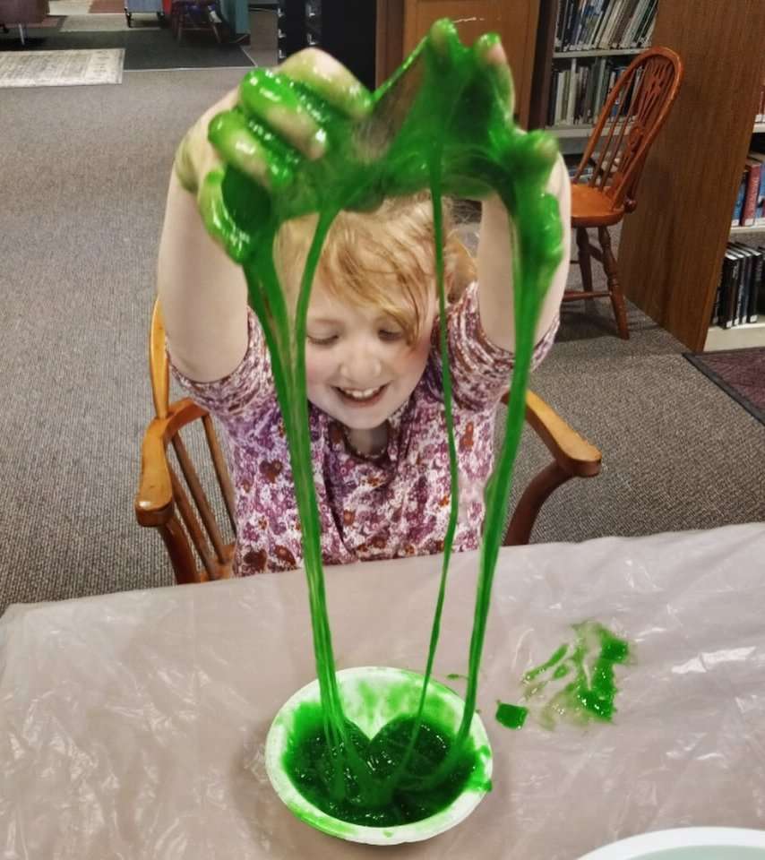 small child with green slime