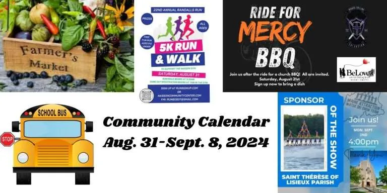 Community Calendar: Aug. 31-Sept. 8, 2024 