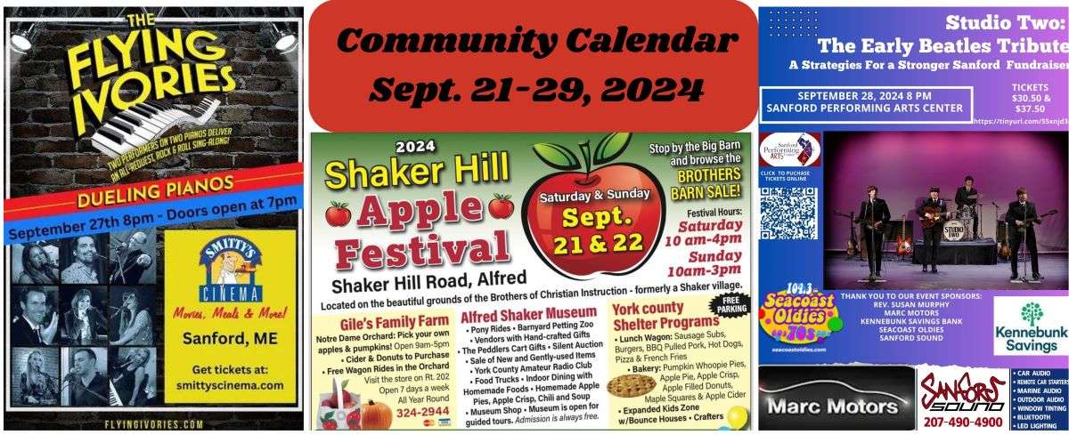 Community Calendar: Sept. 21-29, 2024 