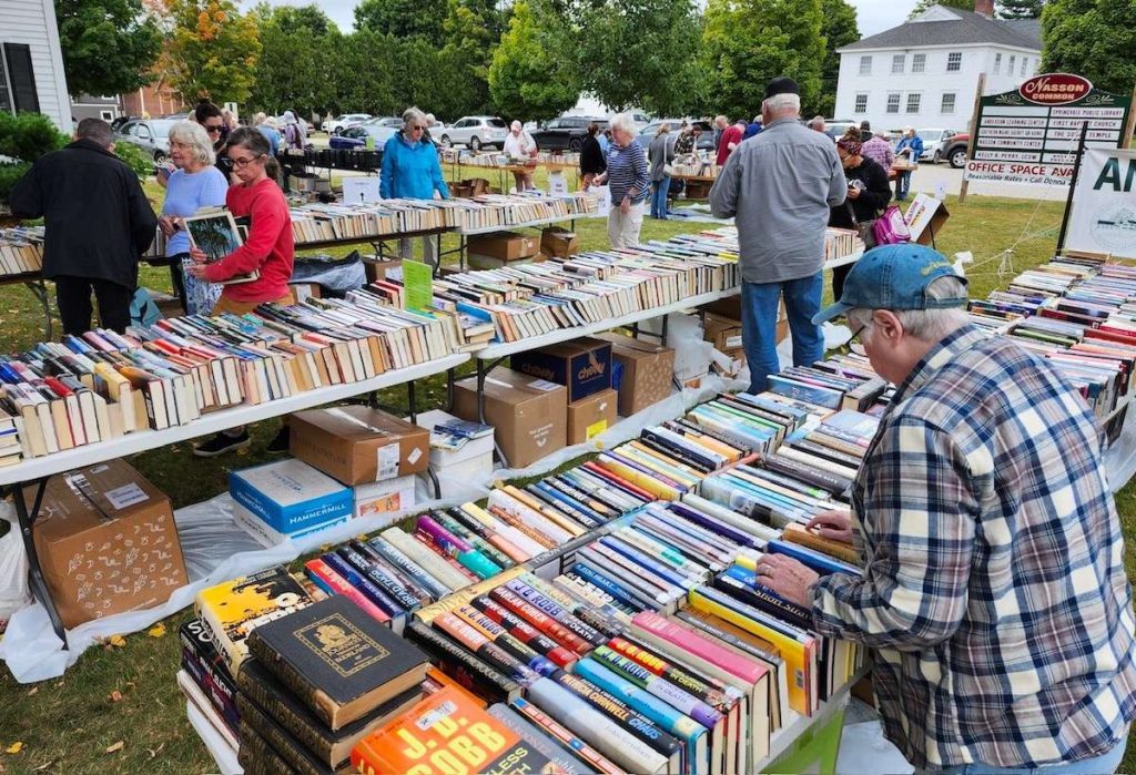 Tables were lined with books at Springvale Public Library’s annual book sale last week.