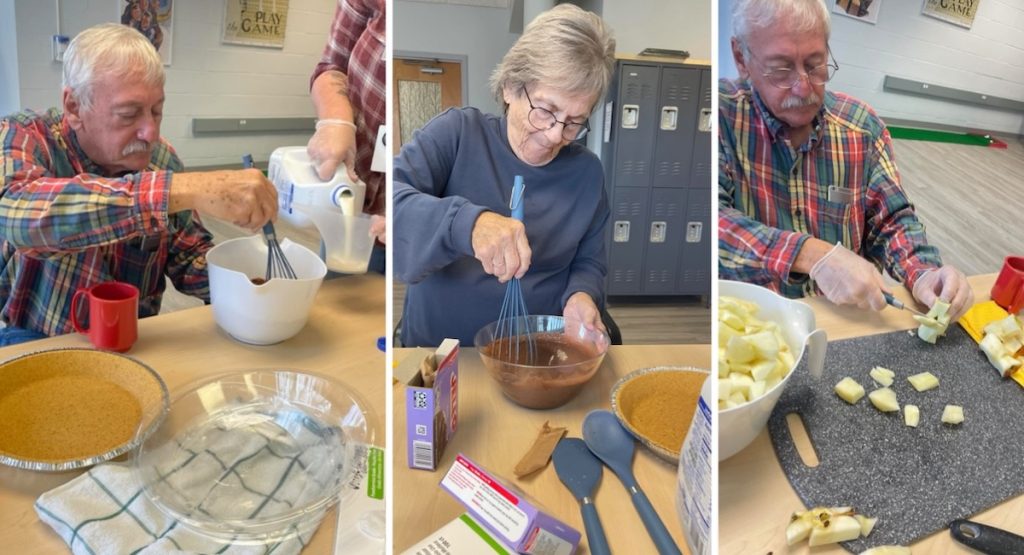 Pie making was the pre-Thanksgiving activity at Southern Maine Agency on Aging’s Adult Day Program